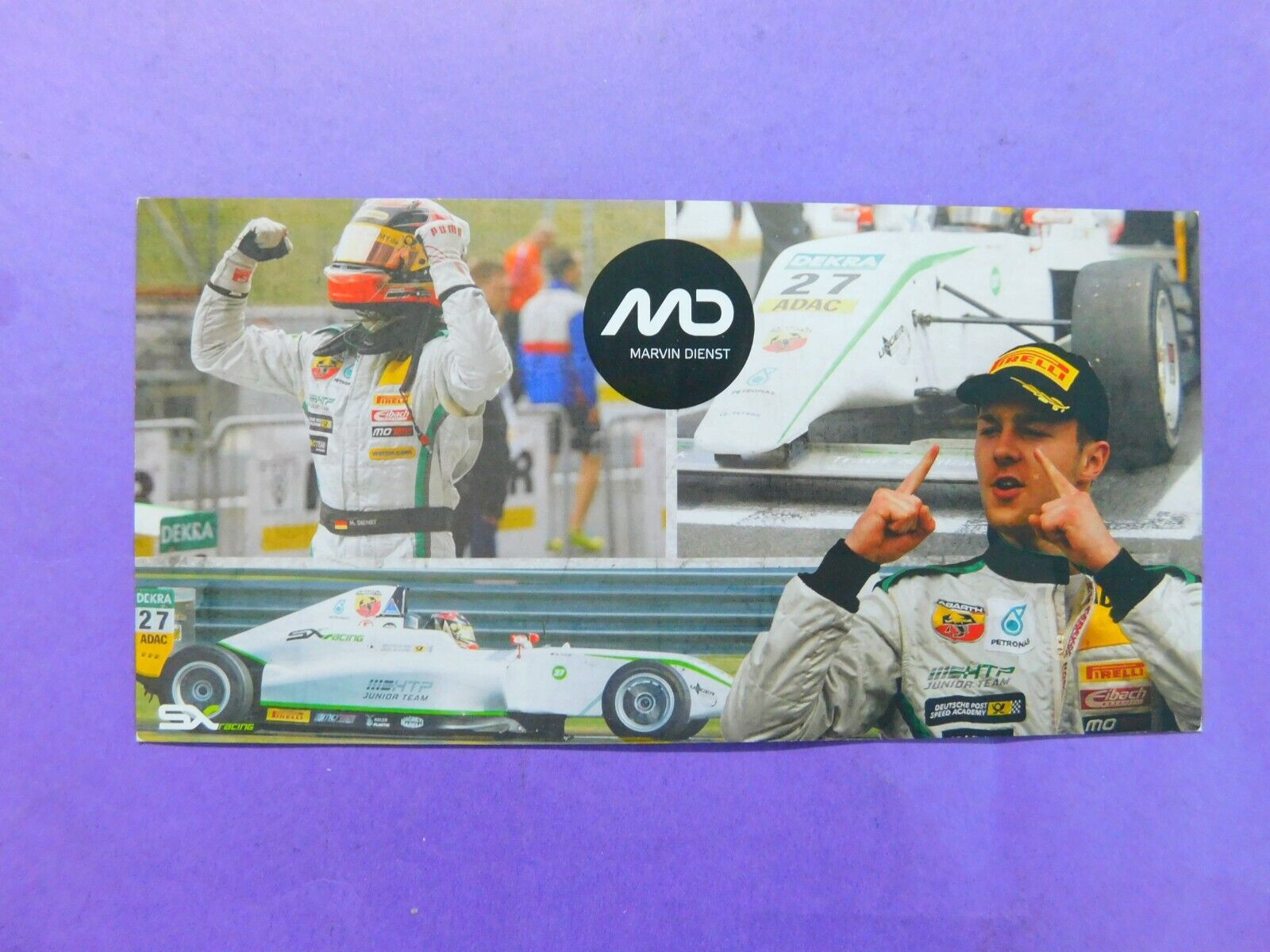 2 Autogrammkarten Abarth Formel 4, Marvin Dienst, Giorgio Maggi, 2015