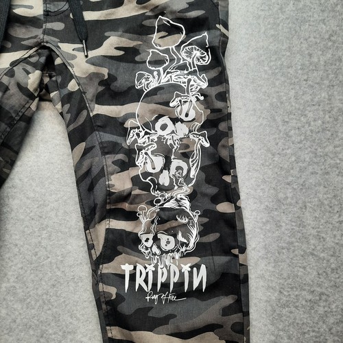 Ring of Fire Jogginghose Herren Größe Large Camouflage Hose Kordelzug Grafik am Bein - Bild 2 von 16