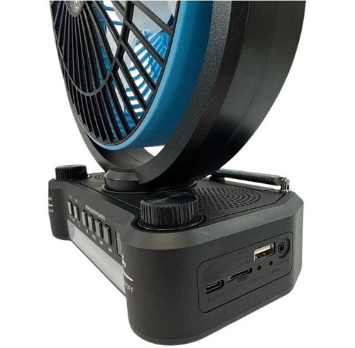 FP-355-S Solar Charged Fan 8inch Rotatable With Wireless Speaker Built-In Radio - Picture 8 of 10