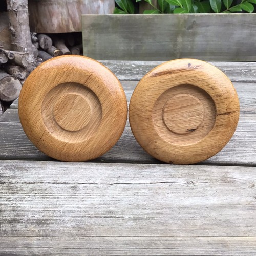Vintage Hand Made Turned Pair Of Wooden Candle Sticks Plus Ball Candle Stand - Picture 9 of 16