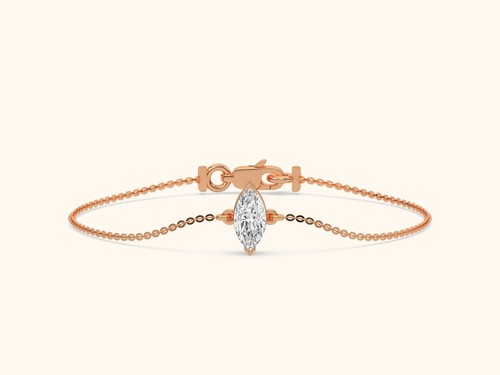 IGI Certified 1Ct Lab Grown Diamond Womens Pretty Chain Bracelet 14K Rose Gold - Picture 4 of 21