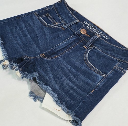 American Eagle Shorts Damen Jeans AE Stretch High Rise Shortie Midi Cut Off 4 - Bild 2 von 10