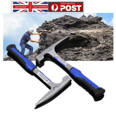 Geological Rock Pick with Flat or Pointed Hammer Geology Prospecting Hand Tools