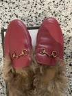 Gucci Fur-Lined Princetown Mules Horsebit Loafers Leather- IT Size 37 Pristine — photo 3