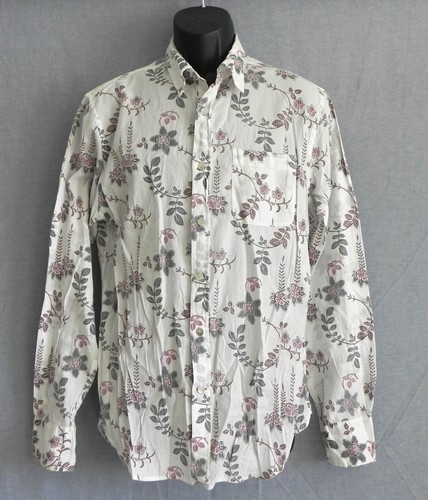 Guess Jeans Button Down Shirt 100% Cotton Long Sleeve Floral Size L