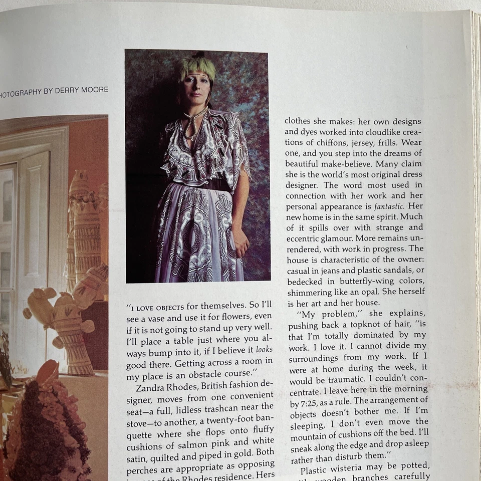 Architectural Digest April 1978 British Fashion Designer  Zandra Rhodes - Image 3 of 4