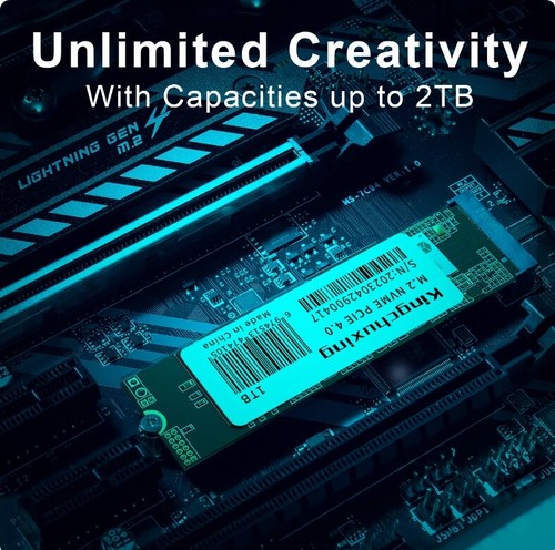 Kingchuxing 1TB Gaming SSD For PS5 PCIe 4.0 NVMe M.2 Internal Solid State Drive - Afbeelding 3 van 9
