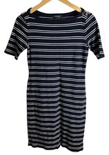 lauren ralph lauren jersey striped mini nautical shirt dress size SP