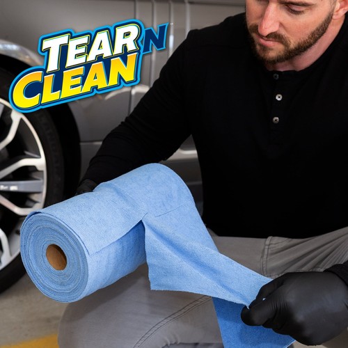 Commercial Grade Multi-Purpose Microfiber Towel Roll, 100 Pack, Blue - Picture 2 of 7