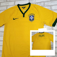 Nike 2014 CBF Brazil National Football World Cup Home Kit Soccer Jersey Mens M