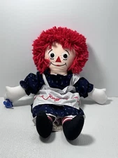Raggedy Ann Cloth Rag Doll 16" By Applause With Hand Drawing Raggedy Ann On Back