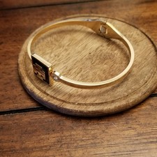 Bangle inspired letter name stainless steel women