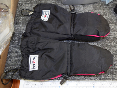 STONZ LONG MITTZ Snow Mittens 2T 3T 4T Nylon Fleece Lined Insulated Pink Black
