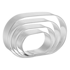 Oval Cookie Cutter Set Assorted Sizes Stainless Steel Geometric Biscuit Cutters
