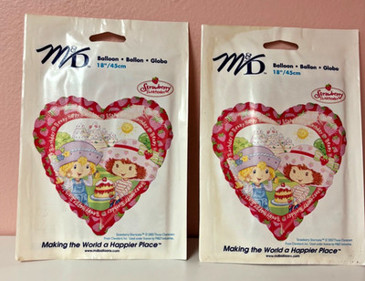 M&D Strawberry Shortcake Heart-Shaped Birthday Mylar balloons (2)