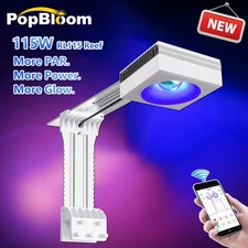PopBloom RL115 WiFi Full Spectrum LED Aquarium Light For Coral Reef with Arm Kit