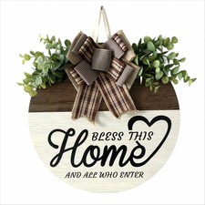 Welcome sign front door wreath decoration four seasons porch love home