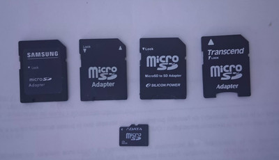 4er Set MicroSD to SD Memory Card Adapter + 2GB Micro SD Speicherkarte