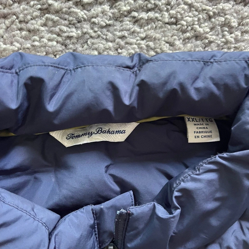 Tommy Bahama Chaleco Acolchado Cremallera Completa Chaqueta Azul Marino Para Hombres 2XL Foto 4 de 4