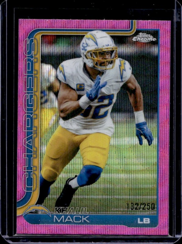 2025 Topps Chrome Khalil Mack Pink Wave Refractor #/250 Chargers