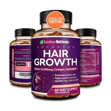 Hair Growth Vitamins for Women | Biotin 10,000mcg, Collagen, Patent... Fast Ship