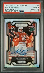 2024 Prizm Draft Picks - Arch Manning - Silver Auto - #192 - PSA 9 Auto 10