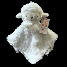 Carter's Just One You White Lamb Sheep Baby Plush Security Blanket Lovey Toy NWT