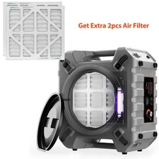 Abestorm Filteair HEPA S2-Gray 550 CFM HEPA Air Scrubber Cleaner with UV-C Light