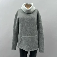 Smartwool Sweater Women L Gray Grey Hudston Trail Pullover Funnel Neck Wool