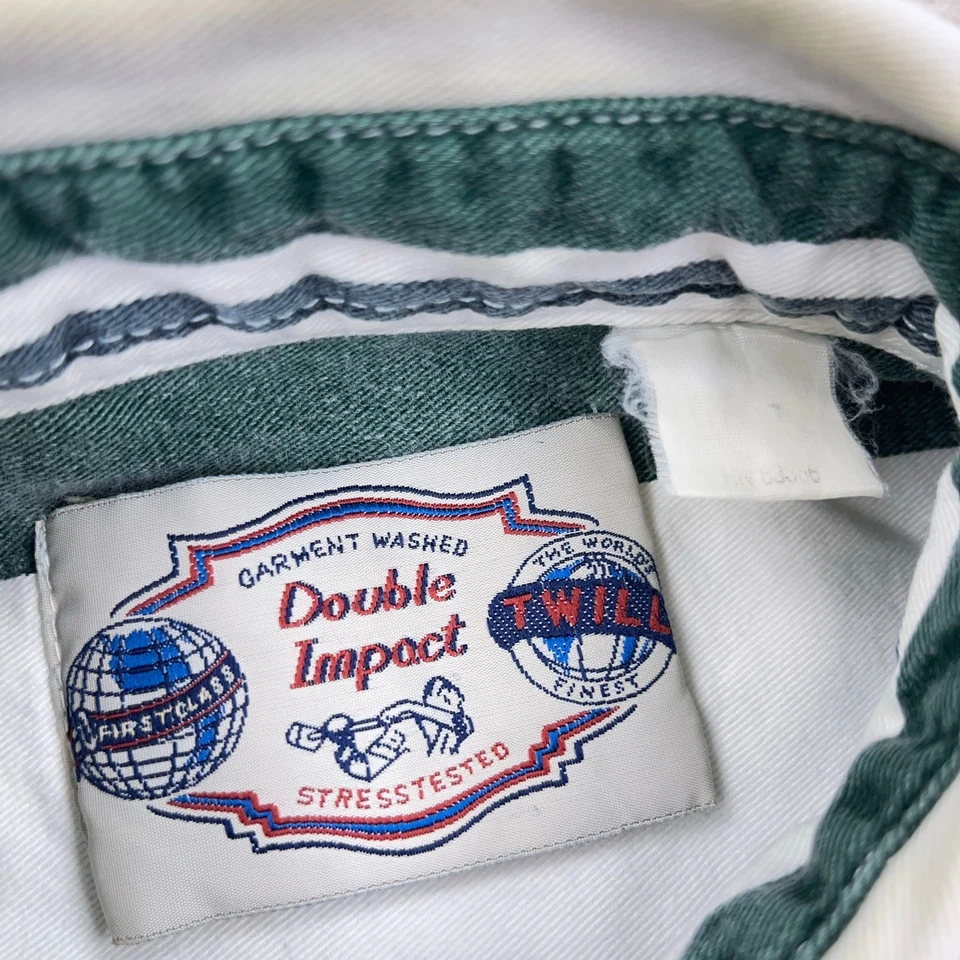 Vintage Impact Denim Shirt Men Large Button Up Striped Colorblock Western 90s * - Image 3 of 4