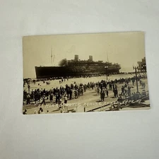 Antique ORIGINAL Asbury Park New Jersey NJ SS Morro Castle Ship Ashore Postcard