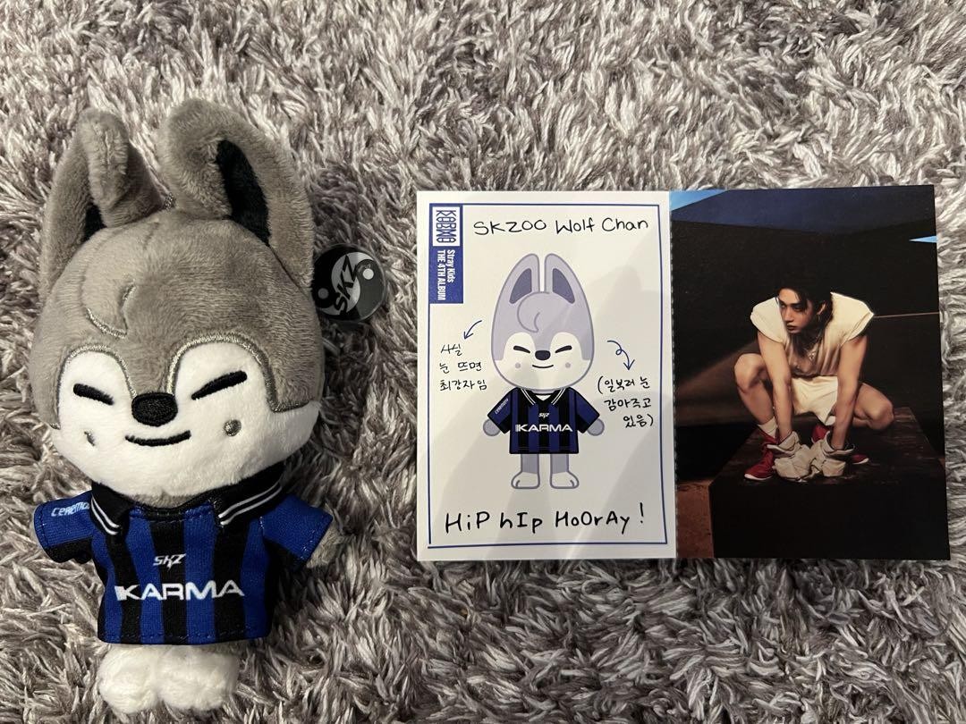 New] Stray Kids Skzoo KARMA Plush Doll Keyring Wolf Chan