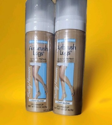 2PK Sally Hansen Airbrush Legs Spray Light Glow 1.5oz NEW! WATER RESISTANT