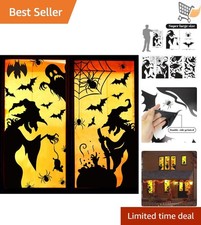 Halloween Window Clings Silhouette Decorations Reusable 200 Pieces