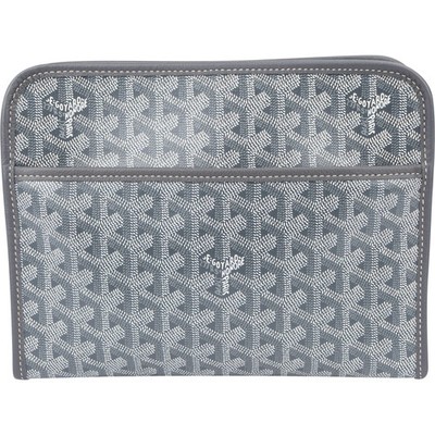 Goyard Grey Goyardine Monogram Jouvence MM Pochette Clutch Abendtasche