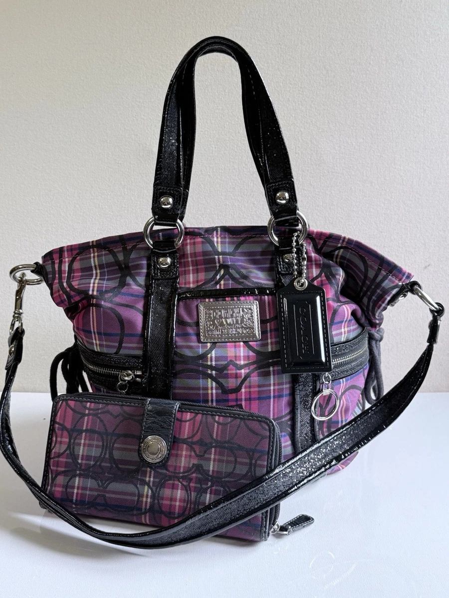バッグ COACH POPPY set Coach Poppy Plaid Satchel/Top Handle Bag Handbags & Bags for Women