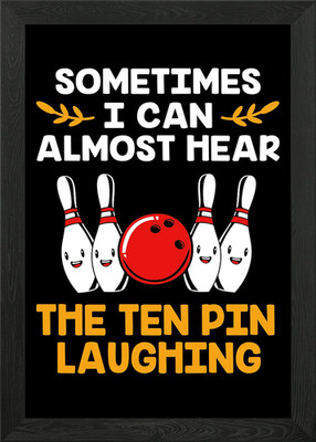 Lustiges gerahmtes Wandbild Bowling mit zehn Anstecknadeln Poster Leinwanddruck Bild