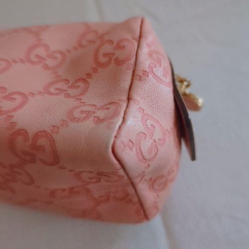 Gucci Guccisima pochette cosmetica in pelle rosa in rilievo usata rara - Foto 11 di 20