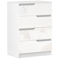 HOMCOM 4 Drawer Chest of Drawers for Bedroom, 60 x 40 x 85cm, White
