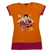 Betty Boop Vintage Y2K Long Baby Tee Orange and Pink size M