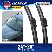 All Season Original Equipment Front Bracketless Windshield Wiper Blades 24"&20"