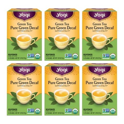 Yogi Tea Green Tea Pure Green Decaf Tea - 16 Tea Bags per Pack (6 Packs) - Or...
