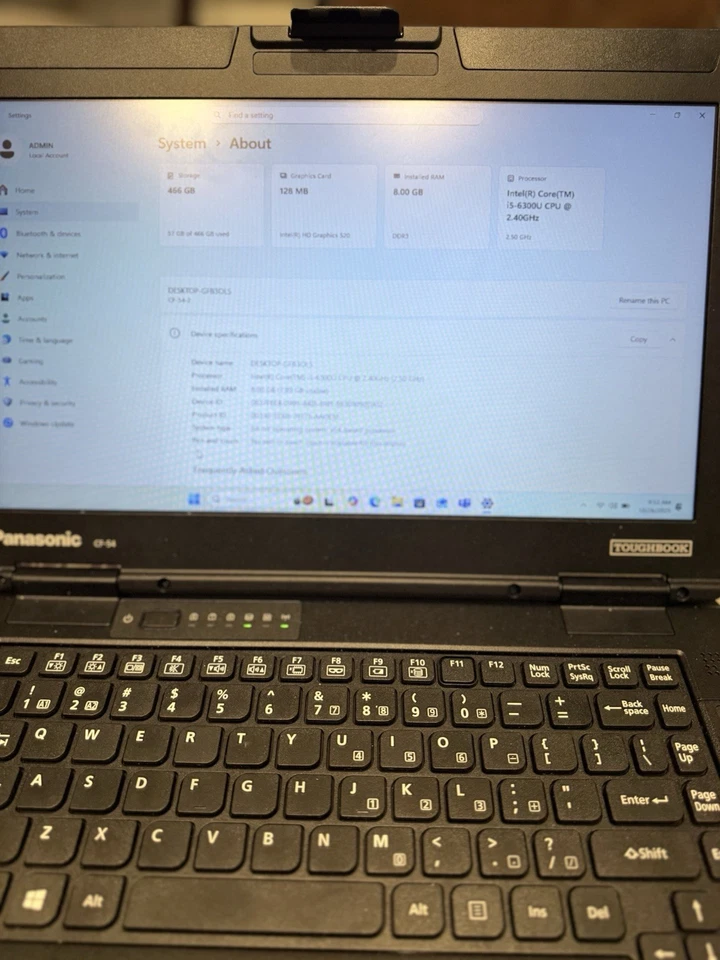 Tela sensível ao toque Panasonic Toughbook CF54 i5 6300U -2.40 12GB RAM 512GB SSD Win 11Pro - Imagem 2 de 4