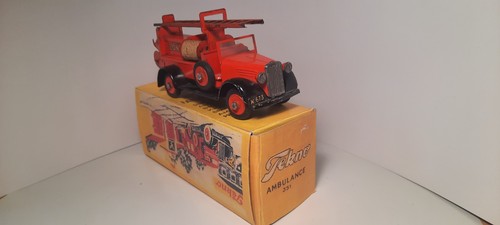 TEKNO DENMARK FIRE LADDER TRUCK FALCK 351 TIN PLATE Early edition 1935-1955 - Picture 15 of 17