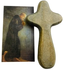 St Peregrine Cross Set with Hand Held Comfort Cross with Cancer Prayer Holy Card