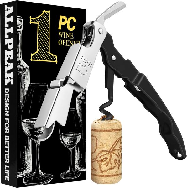 Kellnermesser WeinöFfner Korkenzieher FlaschenöFfner Edelstahl FüR KüChe Bar-image