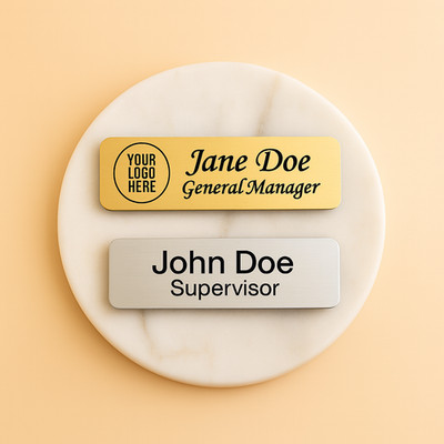 Custom Engraved ID Name Tag Badges Identification Personalized with Text & Logos