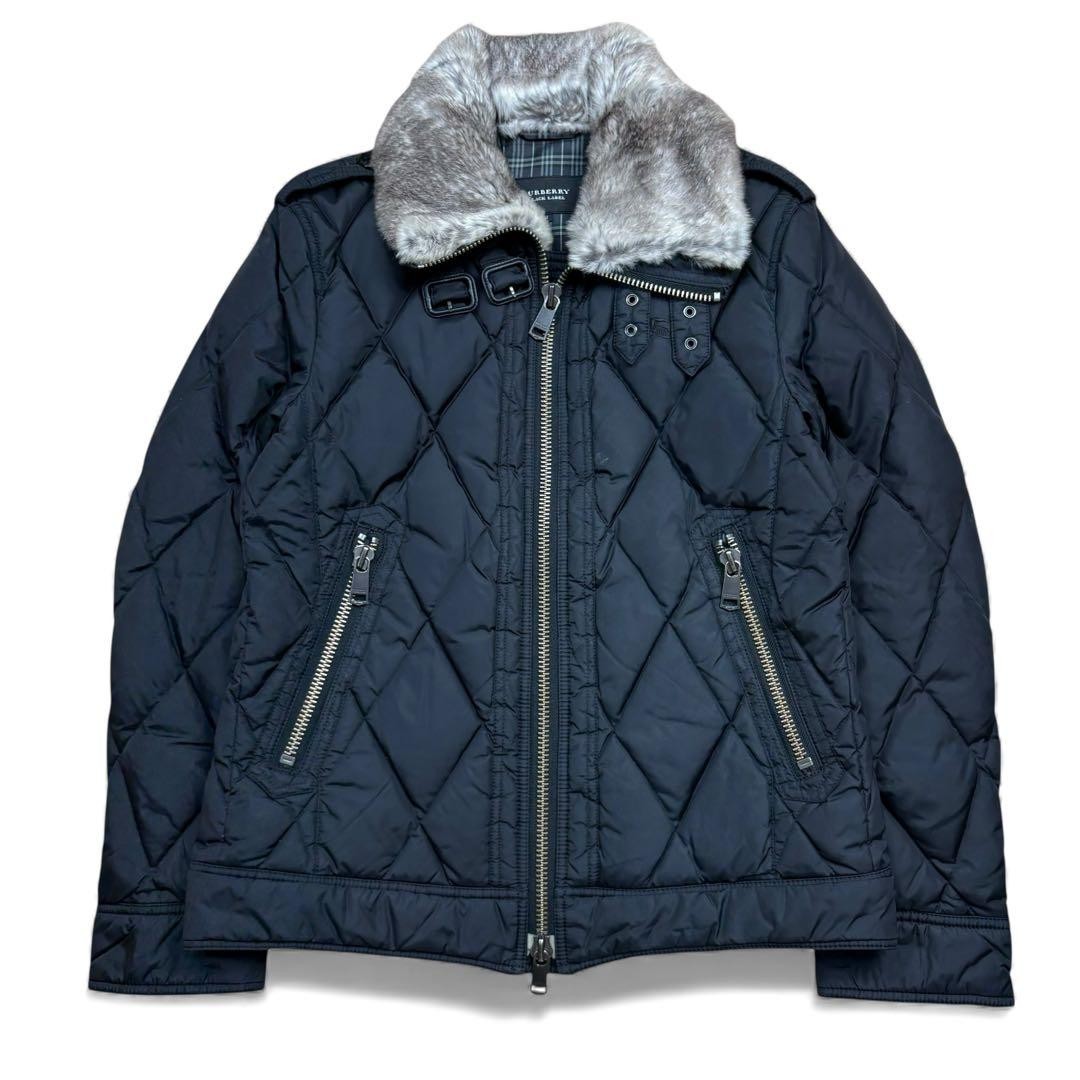 BURBERRY BLACK LABEL Quilted Down Jacket Size M Black From Japan thumbnail 13