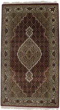Handmade Vintage-Style Floral Geometric Fish Mahi Oriental Rug Carpet 3X5 ft