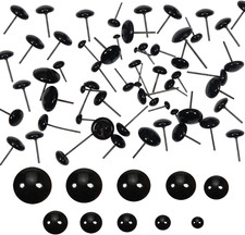 TOAOB 100Pcs Black Glass Eyes Kits 3Mm to 12Mm Assorted Sizes for Crafts Needle